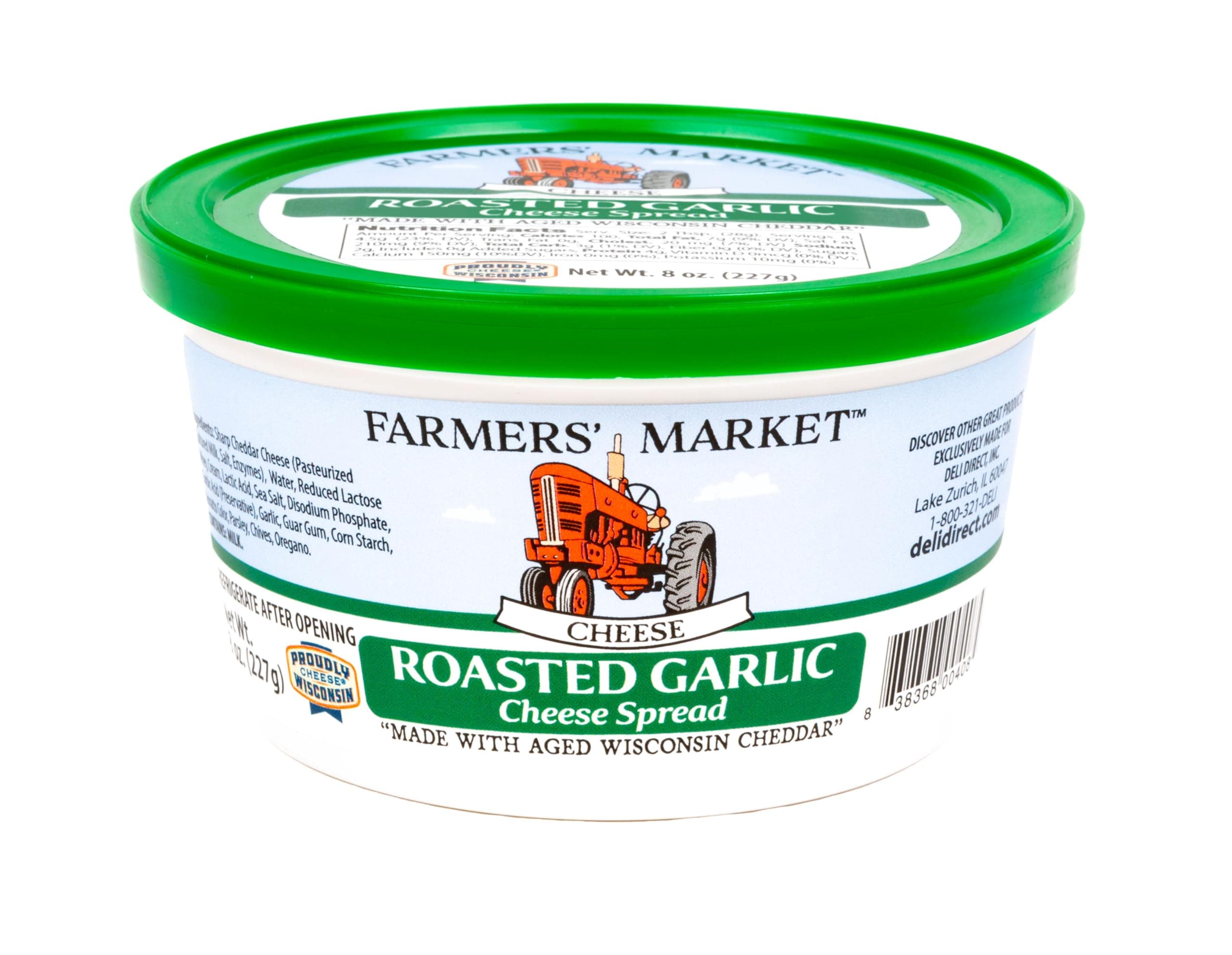 Cheese Spread Roasted Garlic for Crackers, Cheese Dip for Chips, Spreadable Cheese, Pretzel Cheese Dip, 8 oz