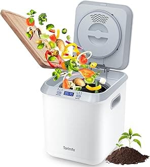 Electric Composter for Kitchen: Smart Compost Bin Outdoor/Indoor, Odorless/Auto-Cleaning/Intelligent LED Display, 2.5L Auto Garbage Disposal Home Countertop Composting Bin, Turn Waste into Fertilizer