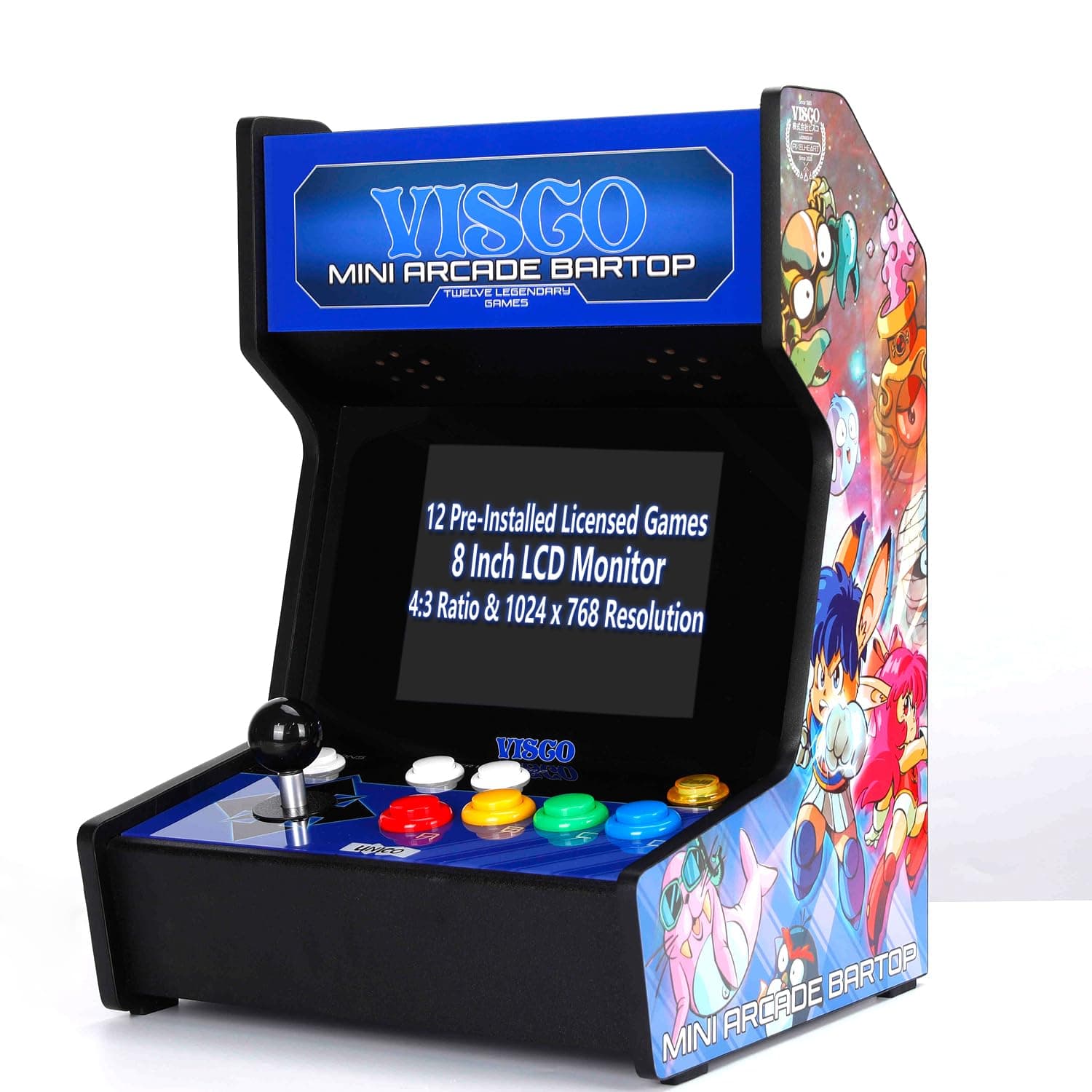 UNICO VISCO Mini Arcade Home Machine, 12 Pre-Installed Games from Neo Geo SNK and Arcade World Famous