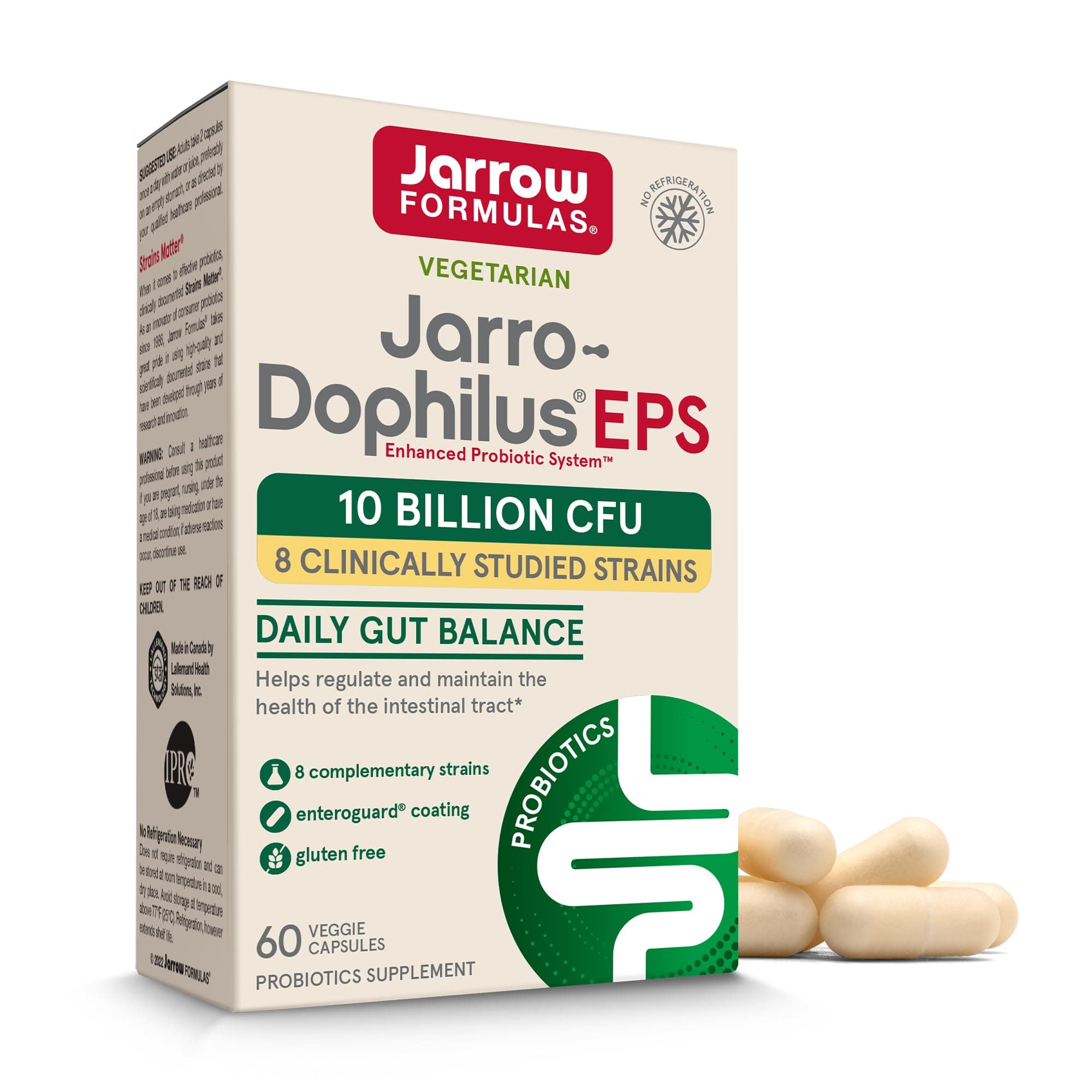 Formulas Jarro-Dophilus EPS, 5 Billion Cells Per Capsule, Supports Intestinal Function and Health, 60 Veggie Capsules
