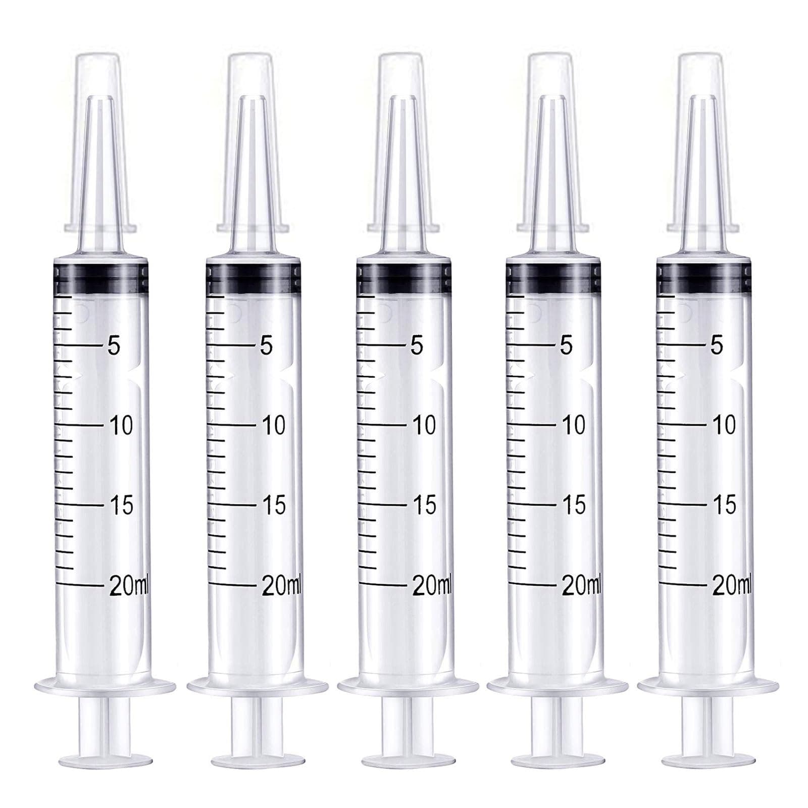 12 Pack 20 ml Syringe for Liquid Without Needle,Syringe with Cap,Individually Wrapped,for Scientific Labs,Measurement,Dispensing,Oil or Glue Applicato