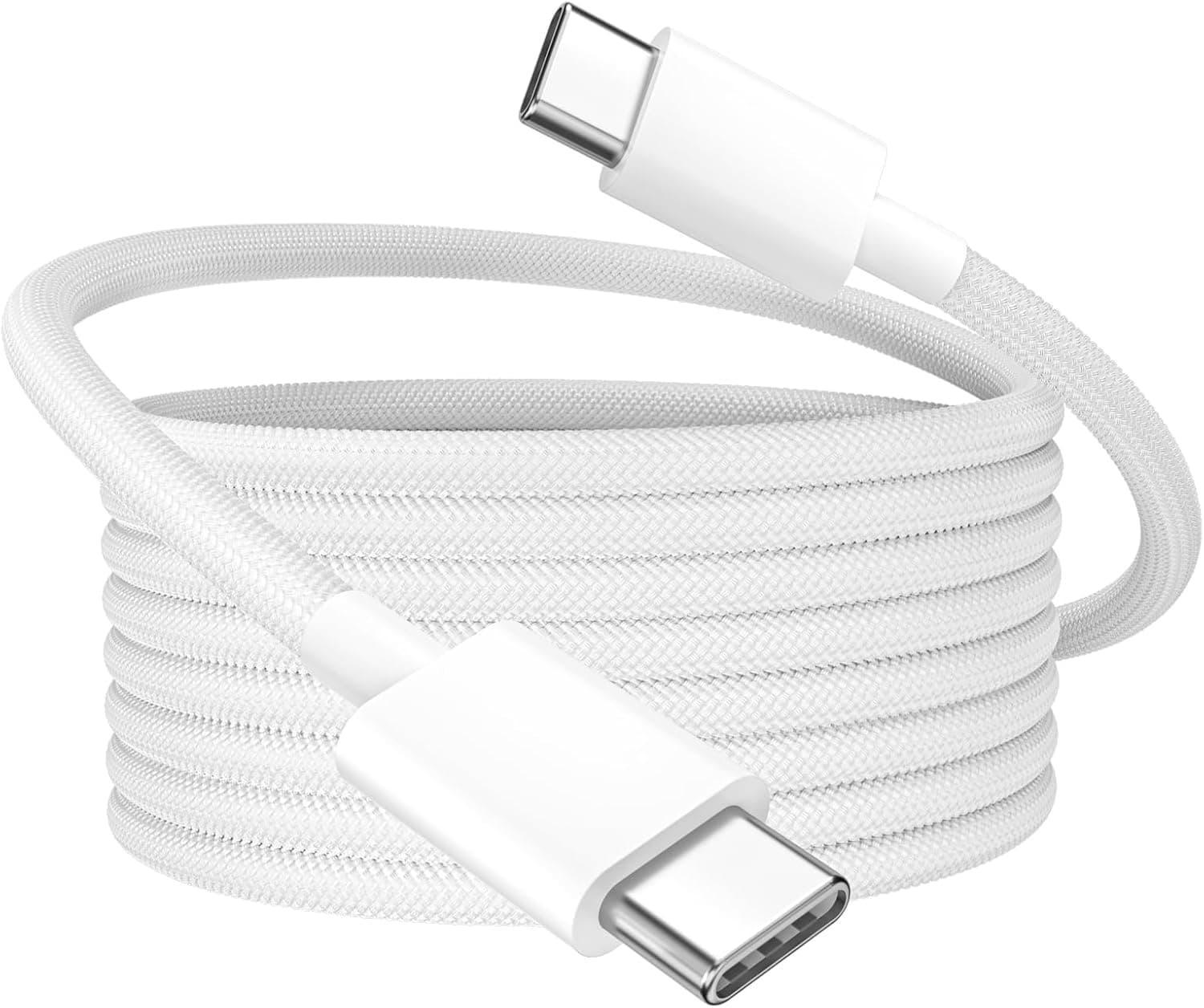 1M Type C to C Cable Compatible with iPhone 16,16 pro,16 pro Max,15 Plus,15 Pro Fast Charging Cord for Galaxy S23 Fe,Ultra S22,S21 Fe,S20 Fe,Note 20,A54,A14 Data Sync Wire, White