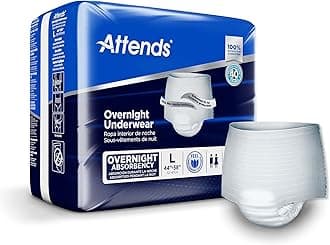 Overnight Underwear for Adult Incontinence Care with ConfidenceCuff™ Protection, Overnight Absorbency, Unisex, Large, 14 Count (x4)