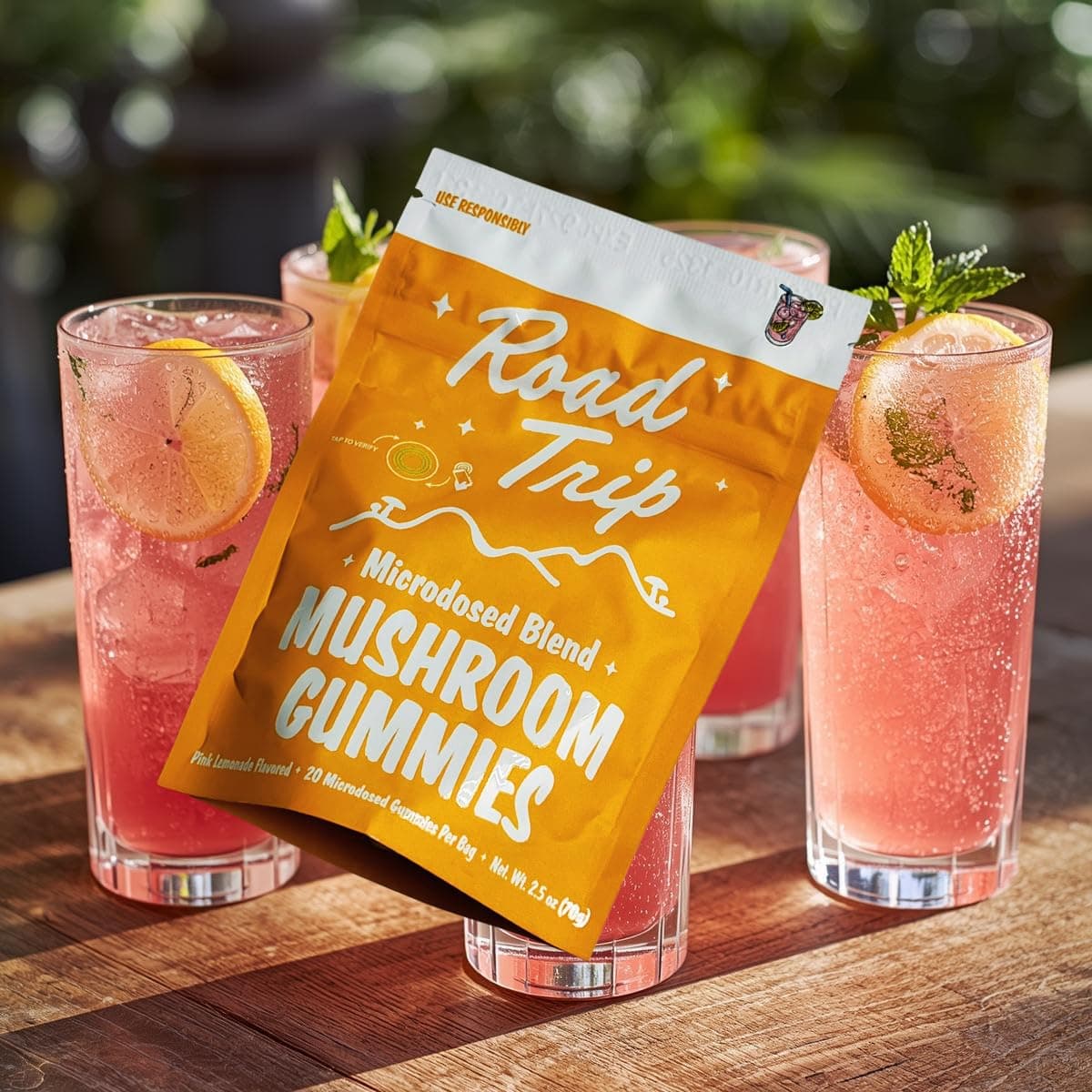 Road Trip - Microdosed - Mushroom Gummies - 1 Pack (1 - Pack, Pink Lemonade)
