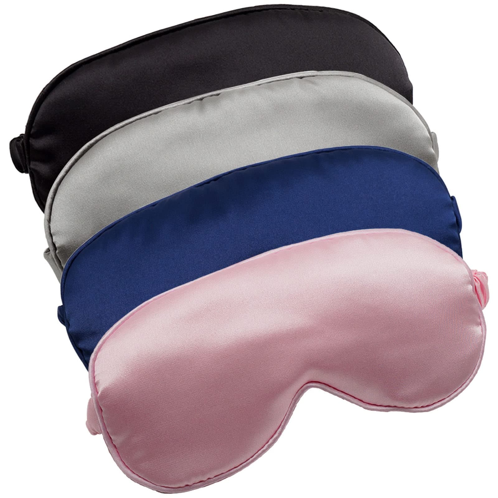 Sleep Masks 4 Pack Silky Eye Cover Soft Satin Blindfold Elastic Strap Night Eye Shade for Women Men