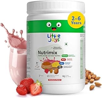 Nutrimix Nutrition Powder 350g | 2-6 Years | No Refined Sugar | Supports Overall Health & Boosts Immunity | With Ragi, Bajra, Almonds & Oats | Strawberry Flavour