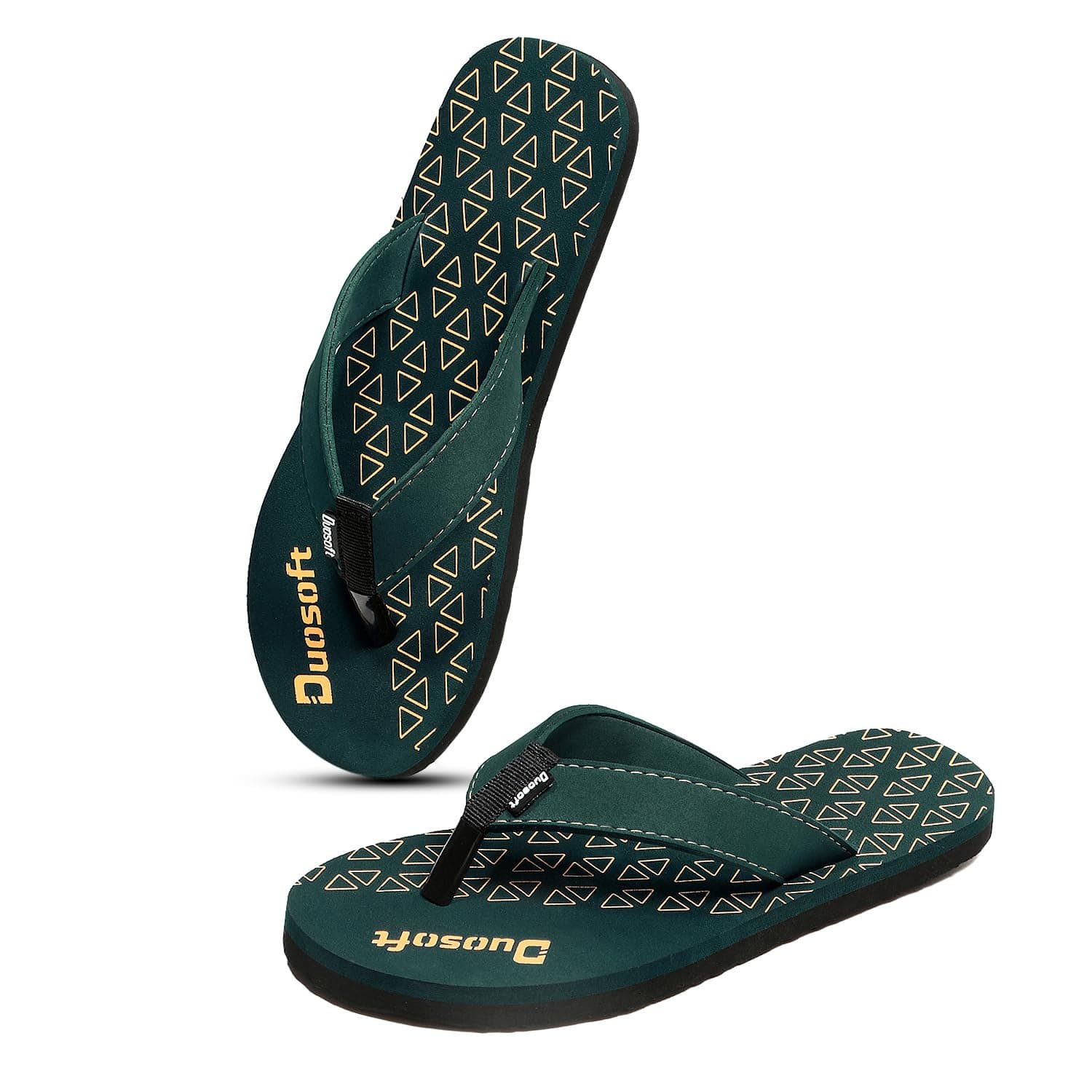 Flip Flops with Triangle Pattern, Black and White, Comfortable Beach Slippers For Men's