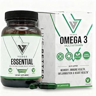 Vegan Omega 3 Multivitamin for Women and Men – Plant-Based Algal EPA & DHA + Vitamin B12, Vitamin D, K2, Magnesium, Zinc & Selenium – 30-Day Supply – Non-GMO, Gluten Free, Made in USA