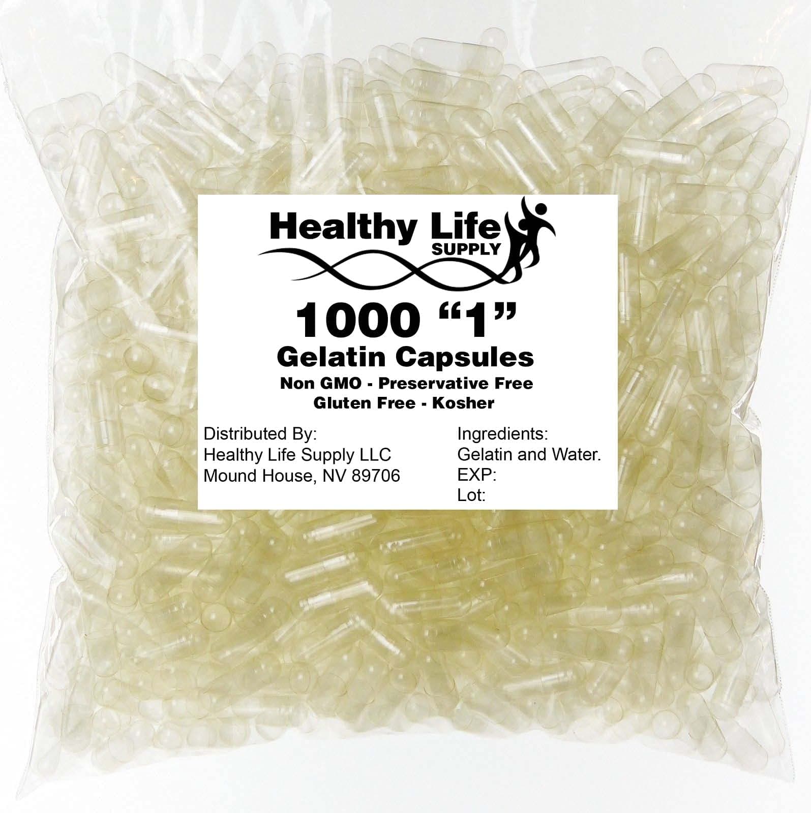 empty gelatin capsules - 1000 size"1" bulk wholesale