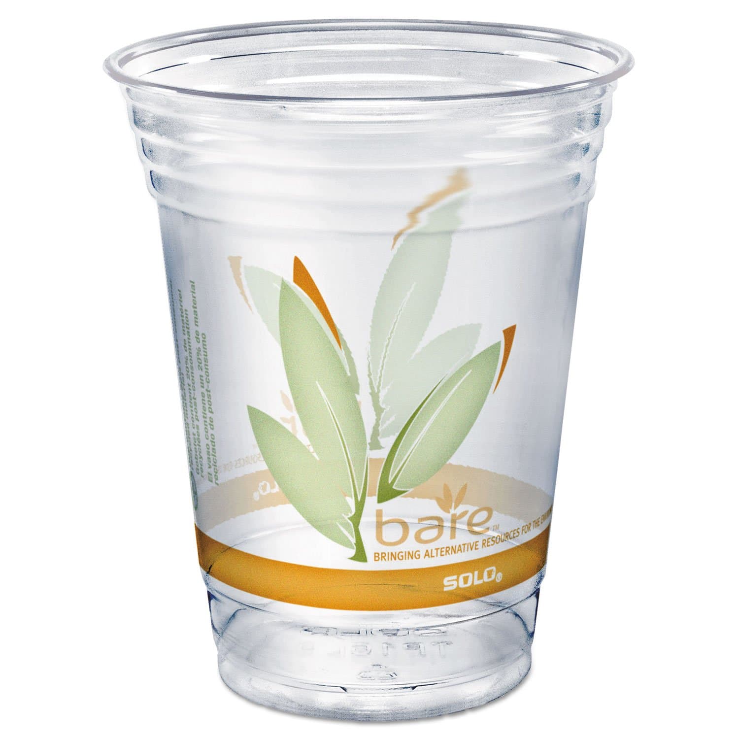 Cup Company, 50/Pack, RTP16BAREPK Bare Eco-Forward RPET Cold Cups, 16 oz, Clear