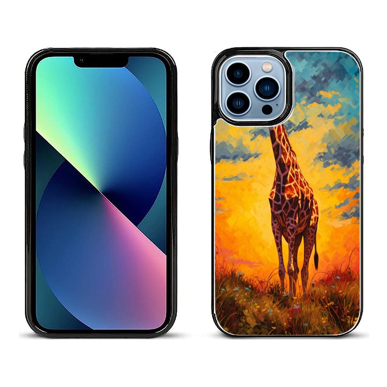 DAFEI Stylish Wallet Case for iPhone 13 Pro Max with Giraffe-aa419 Design - Premium Protection and Functionality Sleek Design Kickstand Feature
