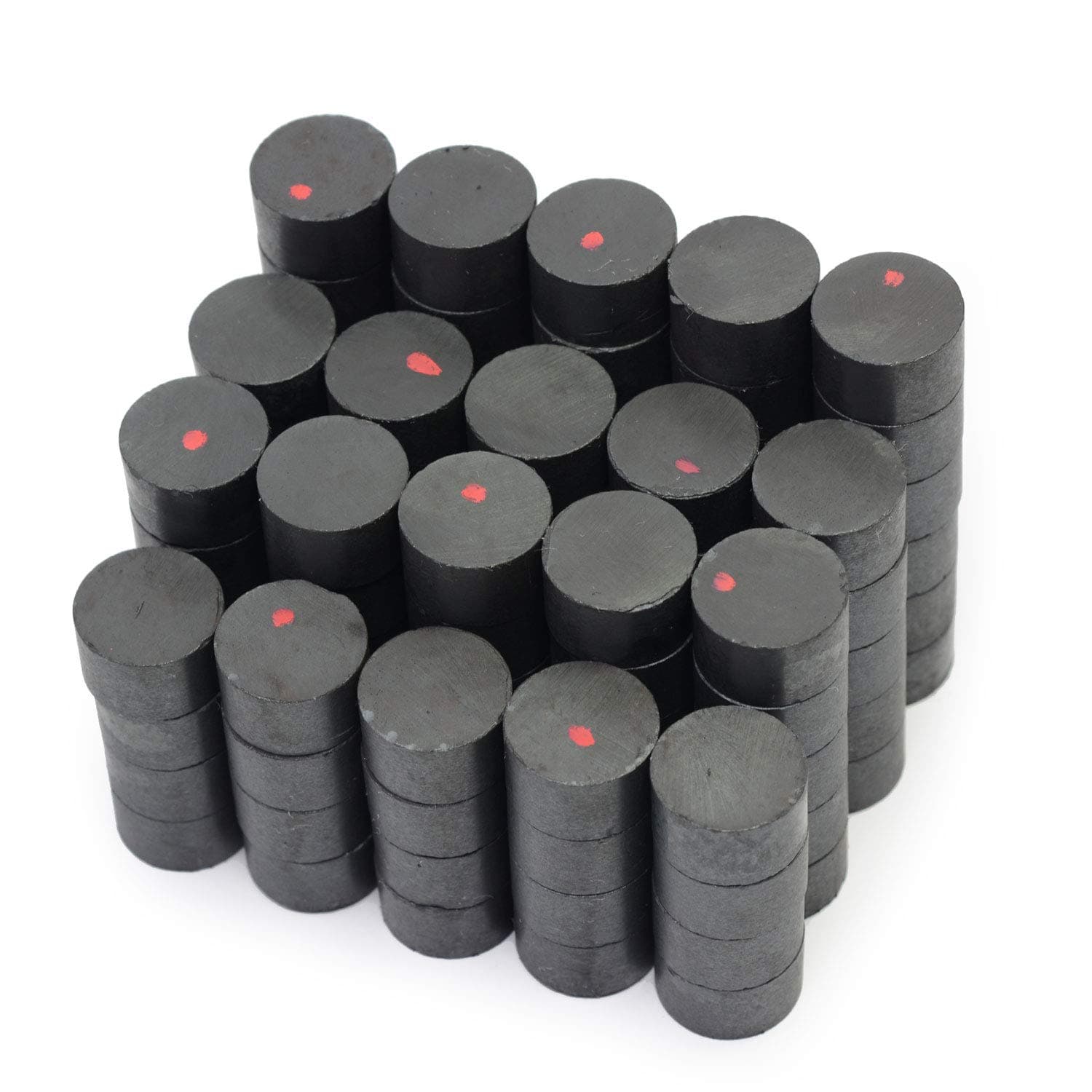 CMS MAGNETICS Ceramic Disc Magnets - Dia 5/8" x 3/8" - Black, 100 Pack, Grade C8, 3,850 Gauss, 1.8 Lbs Pull Force