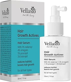 VELLASIO Hair Growth Serum Actives -3% Redensyl, 4% Anagain, 3% Procaoil, 2% Baicapil, 100 Grams
