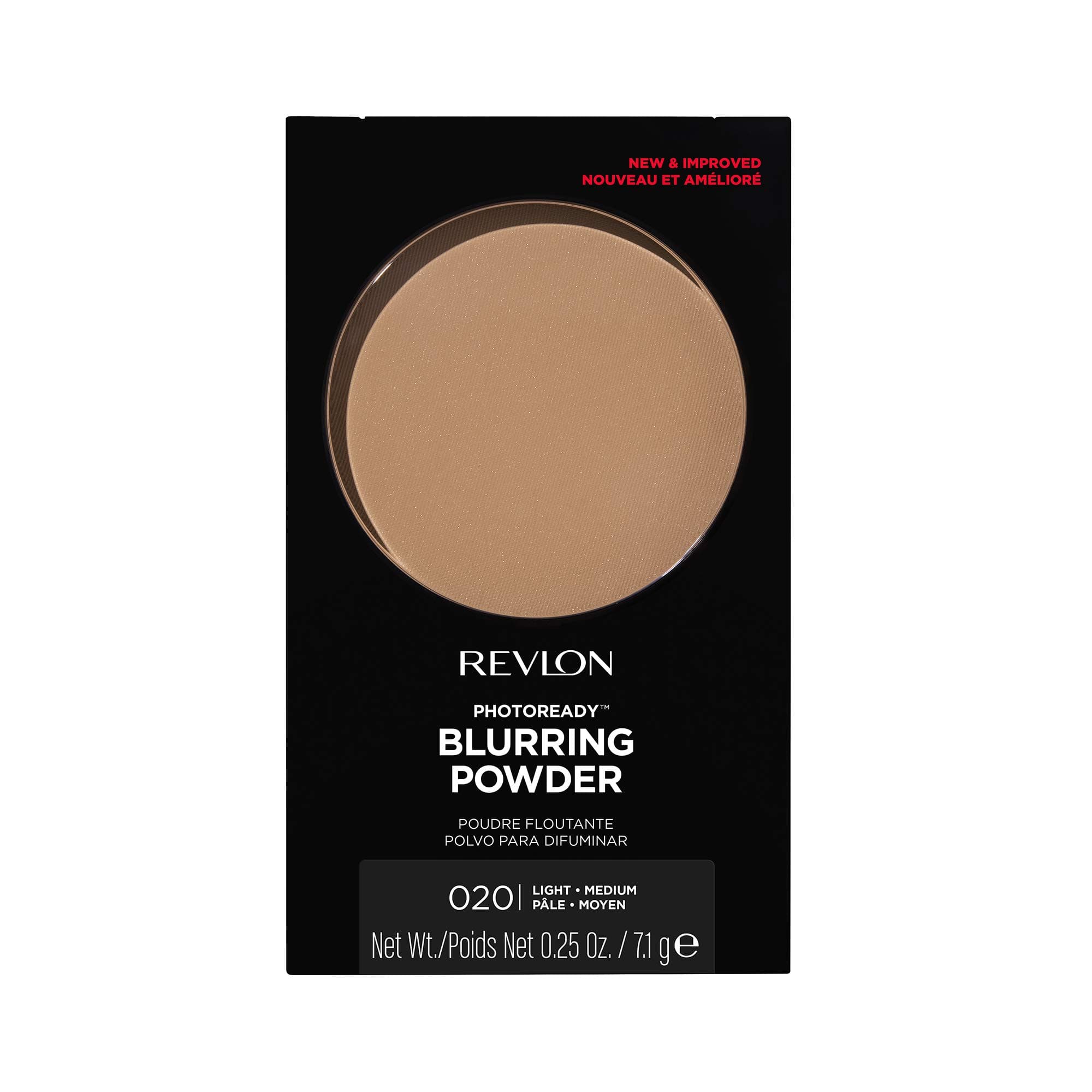 Revlon PhotoReady Blurring Face Powder Makeup, Longwear, Light-Medium Coverage with Flawless Finish, Shine & Oil-Free, 020 Light Medium, 0.25 oz