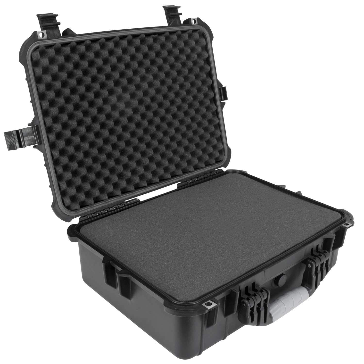 Elkton Outdoors Hard 5 Gun Case, Fully Customizable Hand-Gun Pistol Case, Holds 5 Handguns and 10 Magazines, Crush Resistant and Waterproof, Black