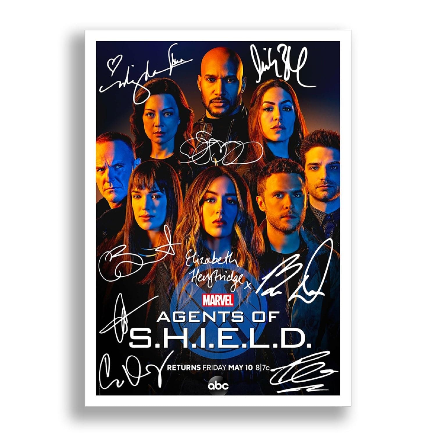 Agents of Shield S.H.I.E.L.D Cast Signed Autograph A4 Poster Photo Print TV Show Series Season Framed DVD Boxset Memorabilia Gift (POSTER ONLY)
