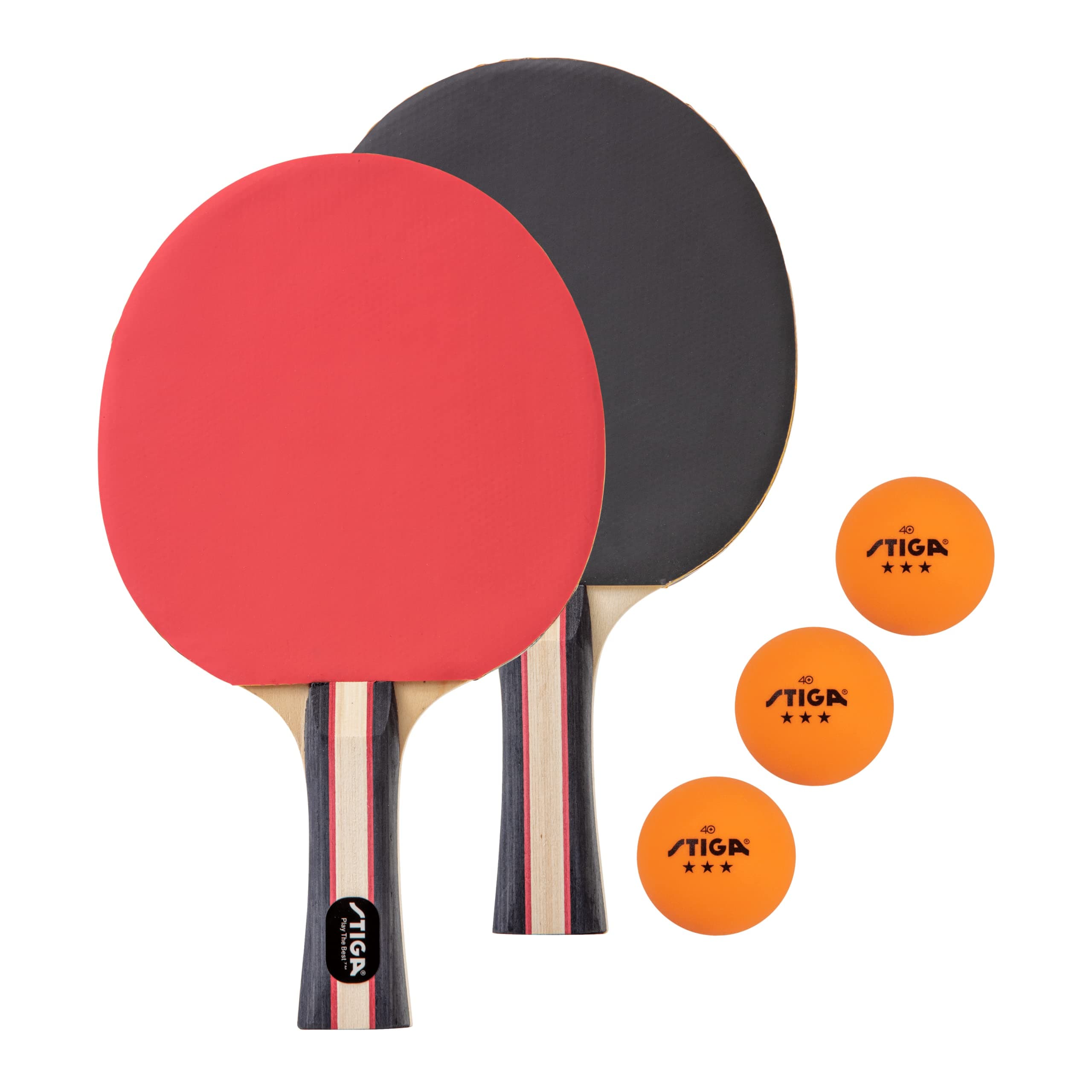 Performance 2 or 4 Player Table Tennis Set – USATT Approved Rackets and 3-Star Balls – 5-Ply Blade & Flared Handle – Perfect for Skill Development