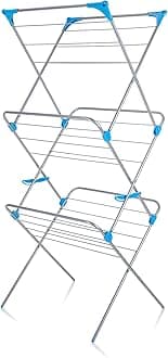 Minky 3 Tier Indoor Airer with Drying Space, Metal, Silver, 15 m