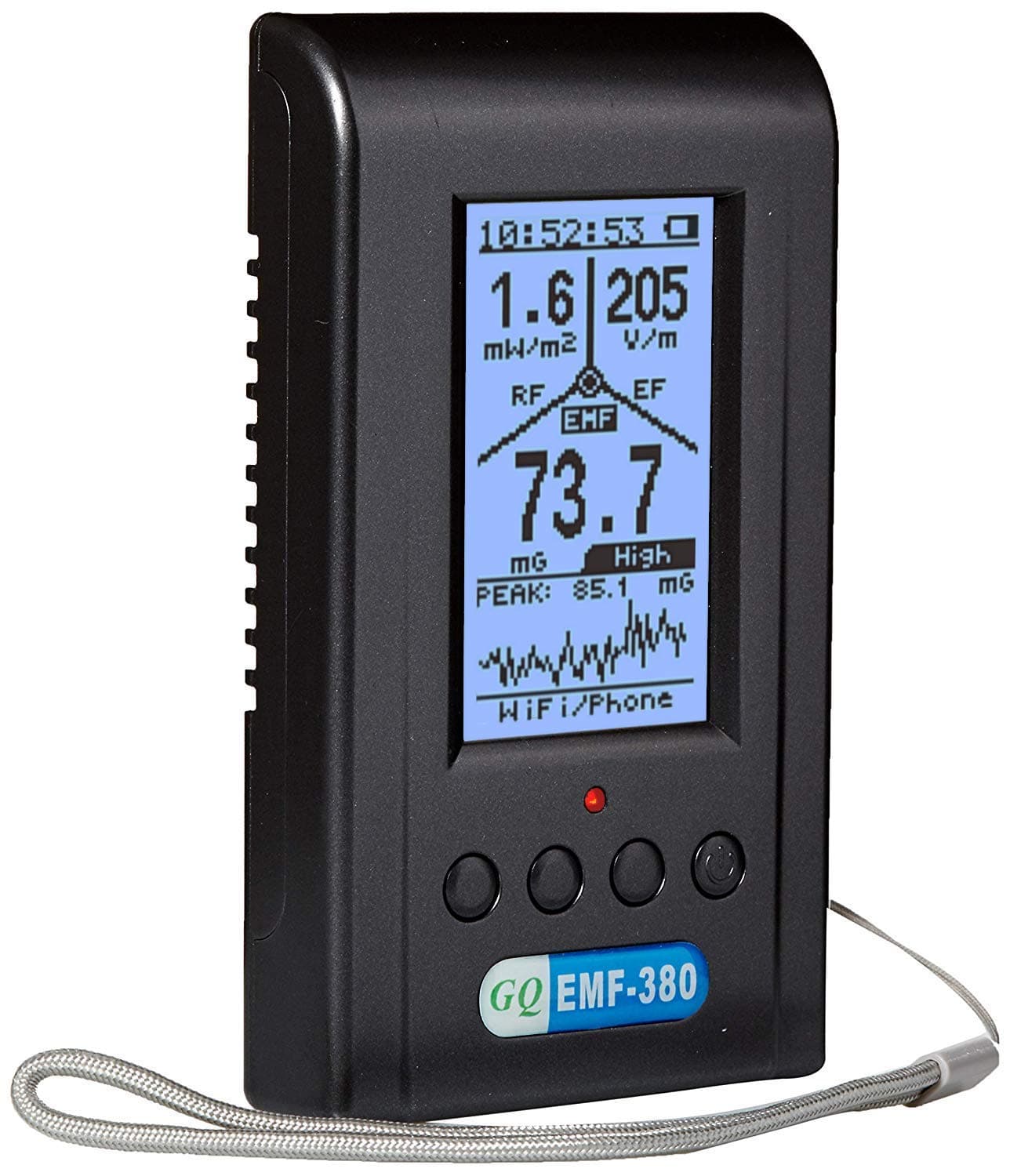 Advanced GQ EMF-380 V2 Multi-Field Electromagnetic Radiation 3-in-1 EMF ELF Meter RF Spectrum Analyzer Ghost Cell Tower Smart Meter WiFi hiden Spy Camera Signal Bug Detector RF up to 8G