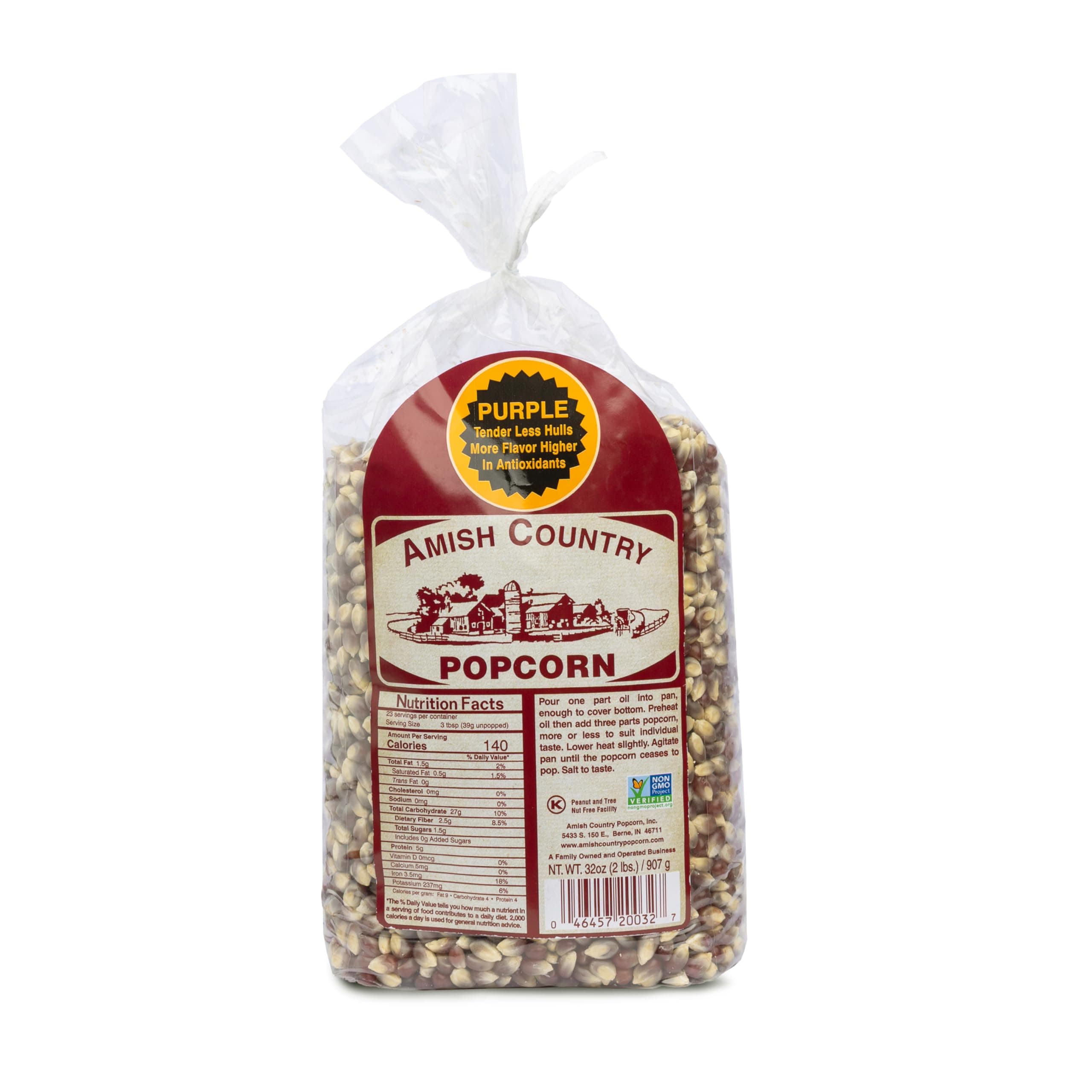 2 lbs Bag | Purple Popcorn Kernels | Old Fashioned, Non-GMO and Gluten Free (Purple - 2 lbs Bag)