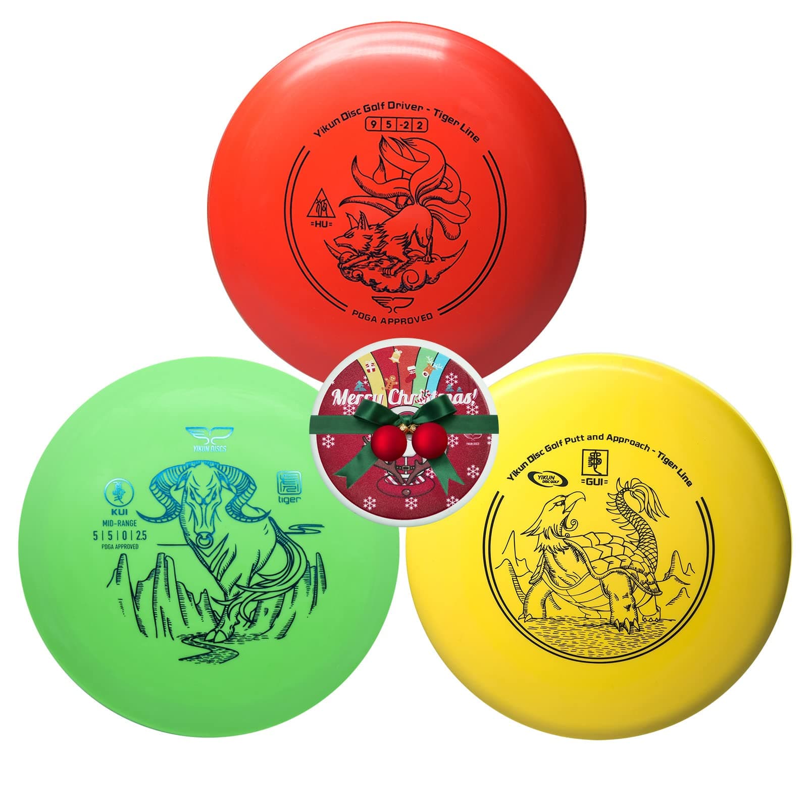 Yikun Disc Golf Starter Set PDGA Approved 165-175g-4 Pack for Beginners with Disc Golf Driver, Mid-Range, Disc Golf Putter and Mini Disc