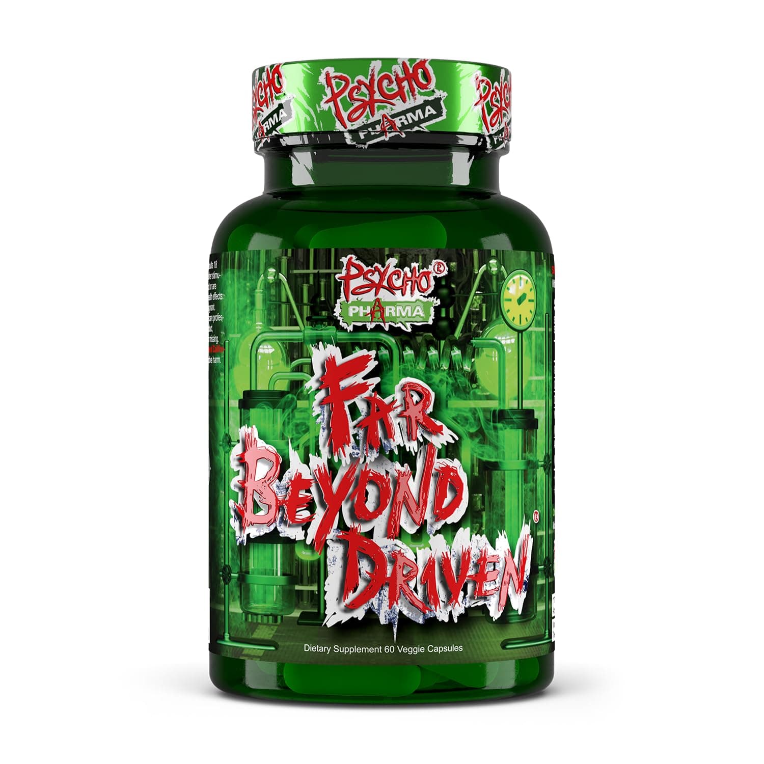 Psycho Pharma Far Beyond Driven, Capsule for increased energy to Burn with improved focus, positive mood.