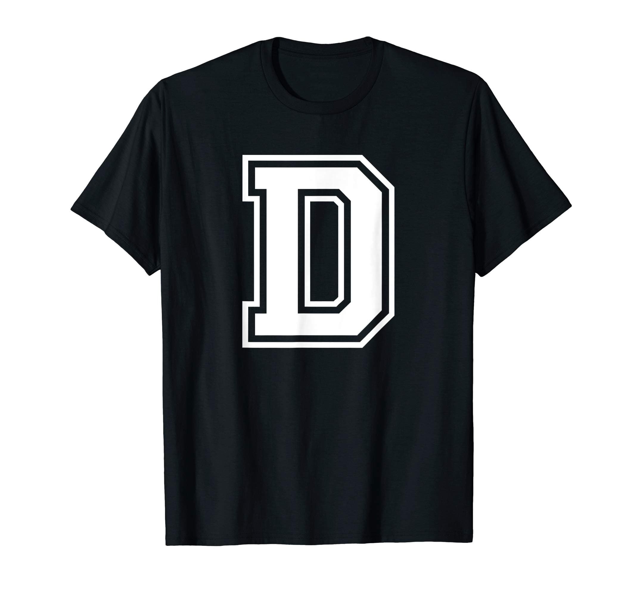 Varsity Letter Alphabet CoLetter D Name Initial Varsity Alphabet Monogram T-ShirtOEKO-TEX STANDARD 100
