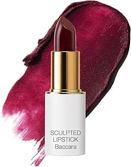 Full Bloom Sculpted Lipstick (Bacarra - Deep Wine) - Long Lasting Organic Lipstick with Jojoba Oil & Micro Hyaluronic Acid - 70% Organic Ingredients & Made in USA