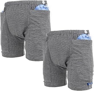 Lmaray 2-Pack Incontinence Shorts for Men with Integrated Catheter Leg Bag Support - Compatible with Nephrostomy, Foley, Suprapubic, and Biliary Catheters (M(Men's))