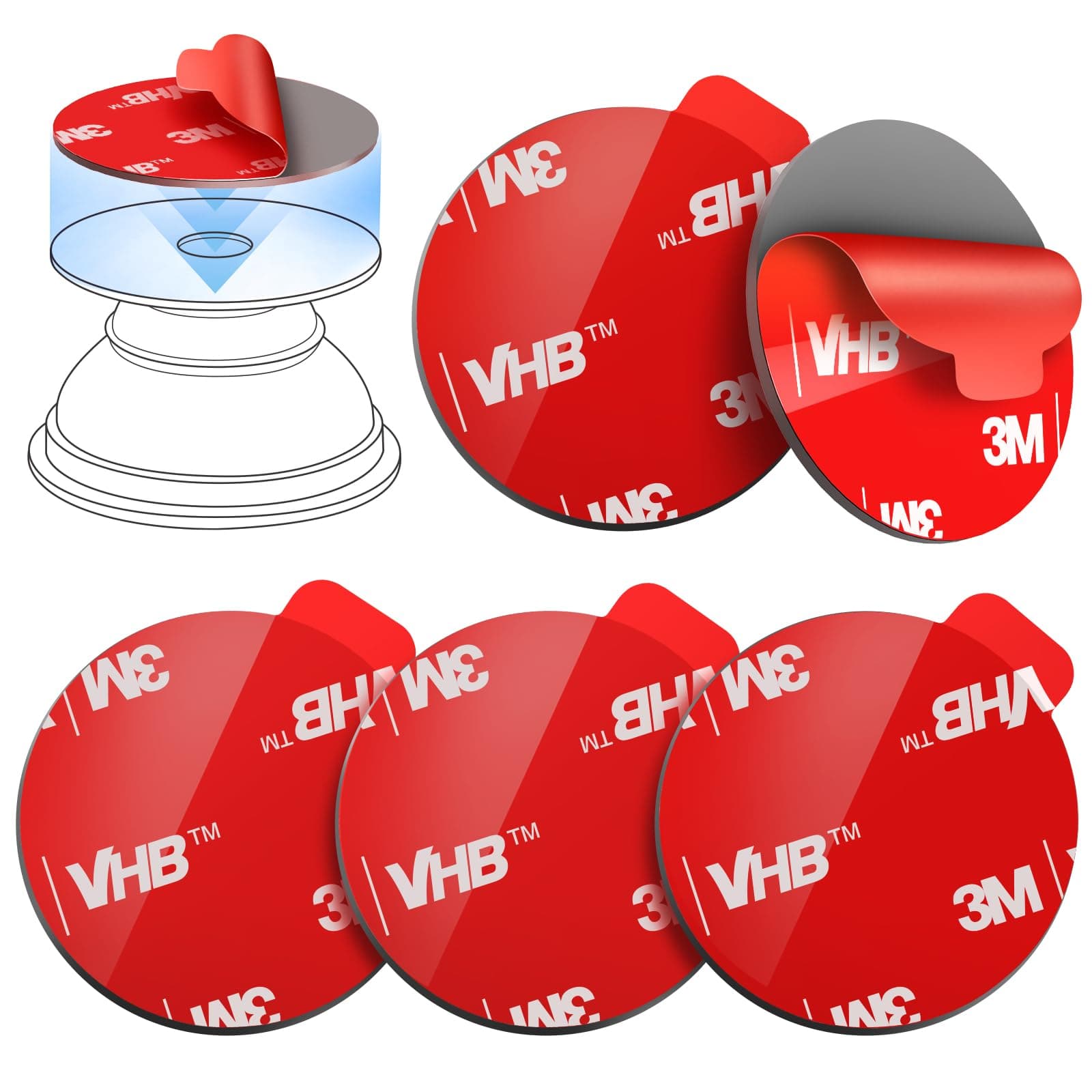 Sticky Adhesive Replacement for Socket Mount Base 3M Sticker Pads for Grip Stand