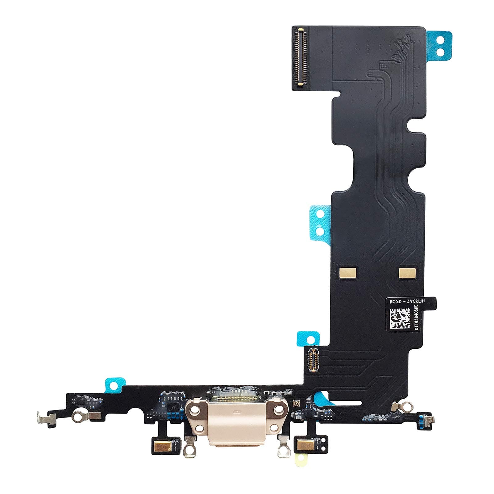 OEM Charging Port Dock Connector Flex Cable + Microphone + Cellular Antenna + Vibration Motor Connector Replacement Part Compatible for iPhone 8 Plus All Carriers (Gold)