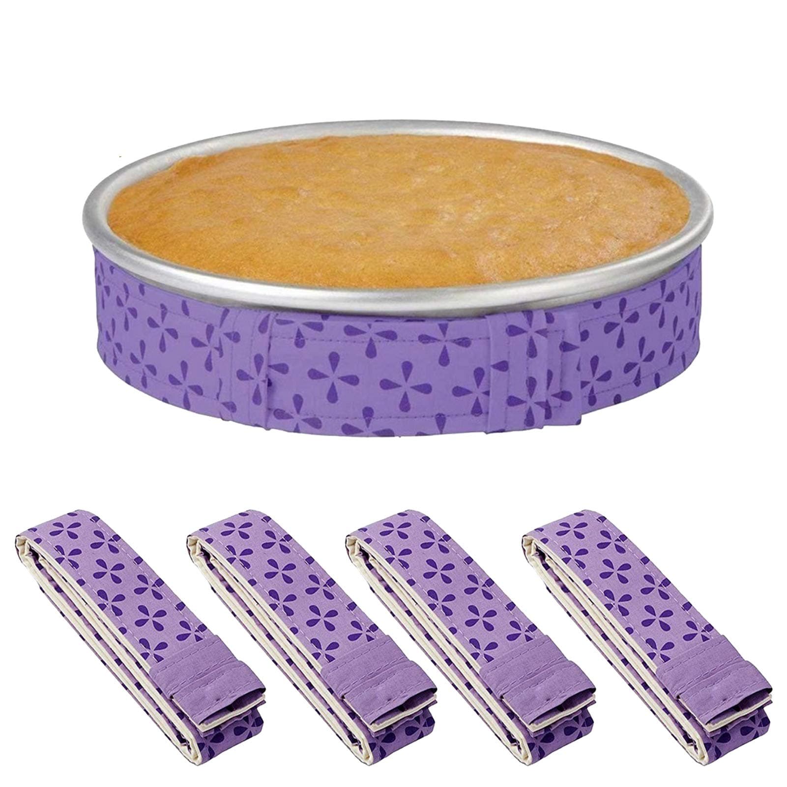 4-Piece Cake Pan Dampen Strips, Super Absorbent Thick Cotton Strips for Baking, Cake Leveler and Baking Supplies
