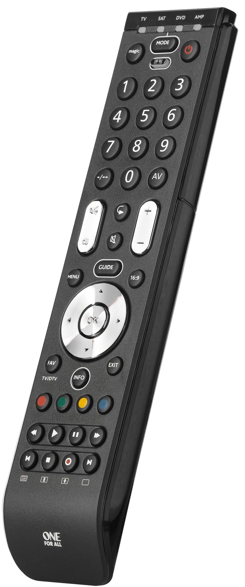 Essence 4 Universal Remote Control - Operates 4 devices (TV Freeview Blu-ray and Audio) – Learning feature - Works with all brands - Black -URC7140