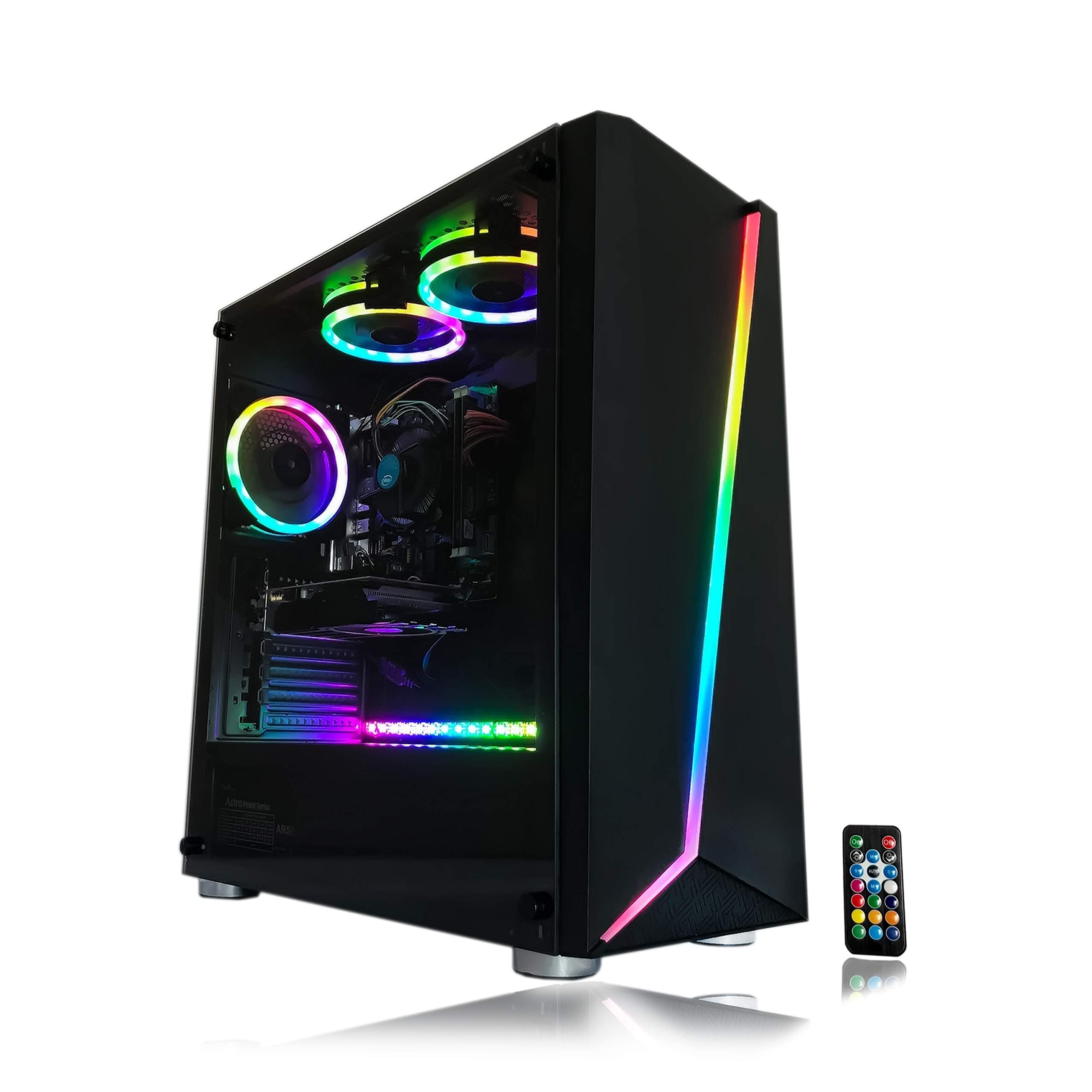 Alarco Gaming PC Desktop Computer Intel i5 3.10GHz,8GB Ram,1TB Hard Drive,Windows 10 pro,WiFi Ready,Video Card GTX 650 1GB, 3 RGB Fans with Remote