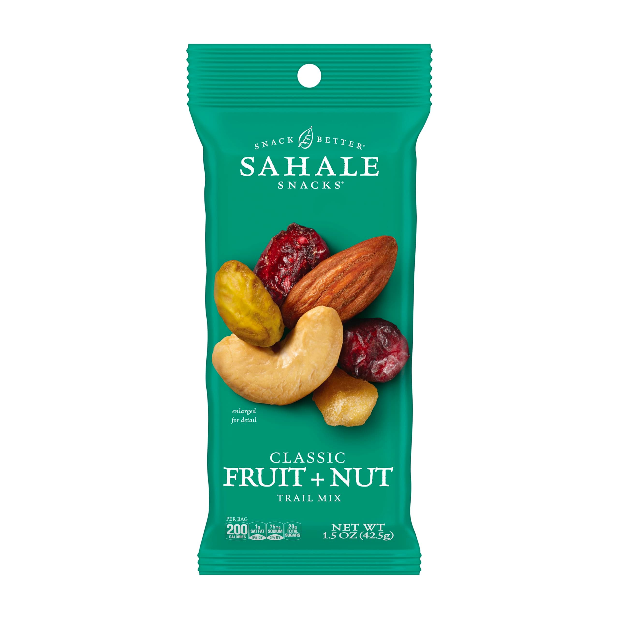 Sahale Snacks Classic Fruit and Nut Trail Mix, 1.5 Oz Grab & Go Bags (18 Packs) - Dry-Roasted Deluxe Mixed Nuts with Apples and Cranberries - Non-GMO, Kosher Trail Mix & Certified Gluten-Free Snacks