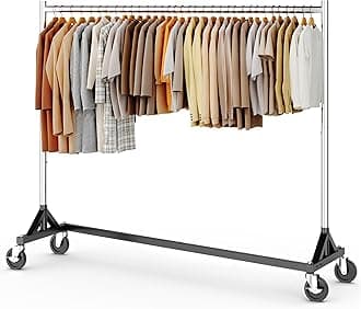 Z Racks for Clothing Heavy Duty Clothes Rack for Hanging Clothes, 500LBS Commercial Hanging Rack Portable Rolling Garment Rack with Wheels Z Base