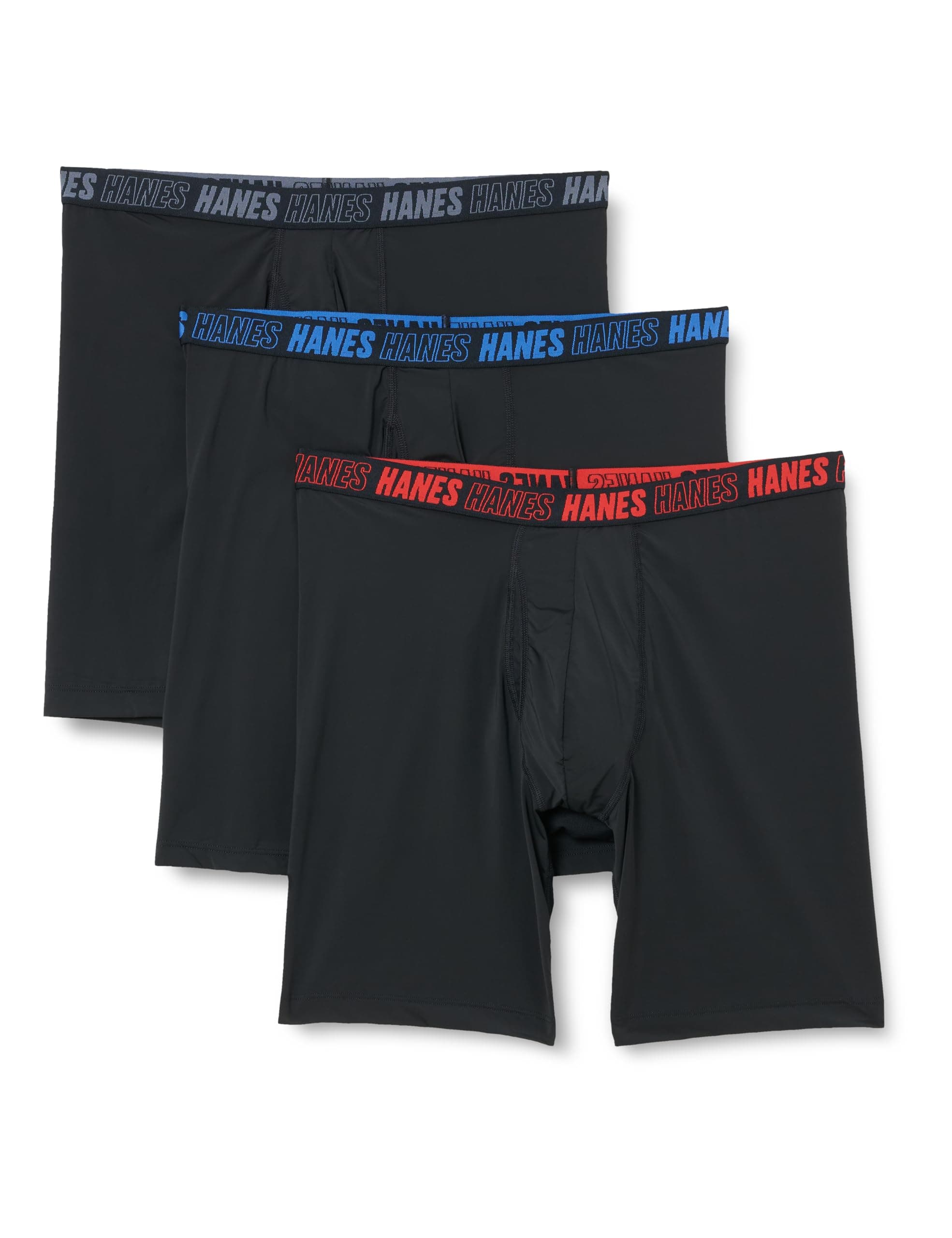 Men's Moves Performance Boxer Brief, Total Support Pouch, Regular/Trunk/Long Leg, 3-Pack, 8"