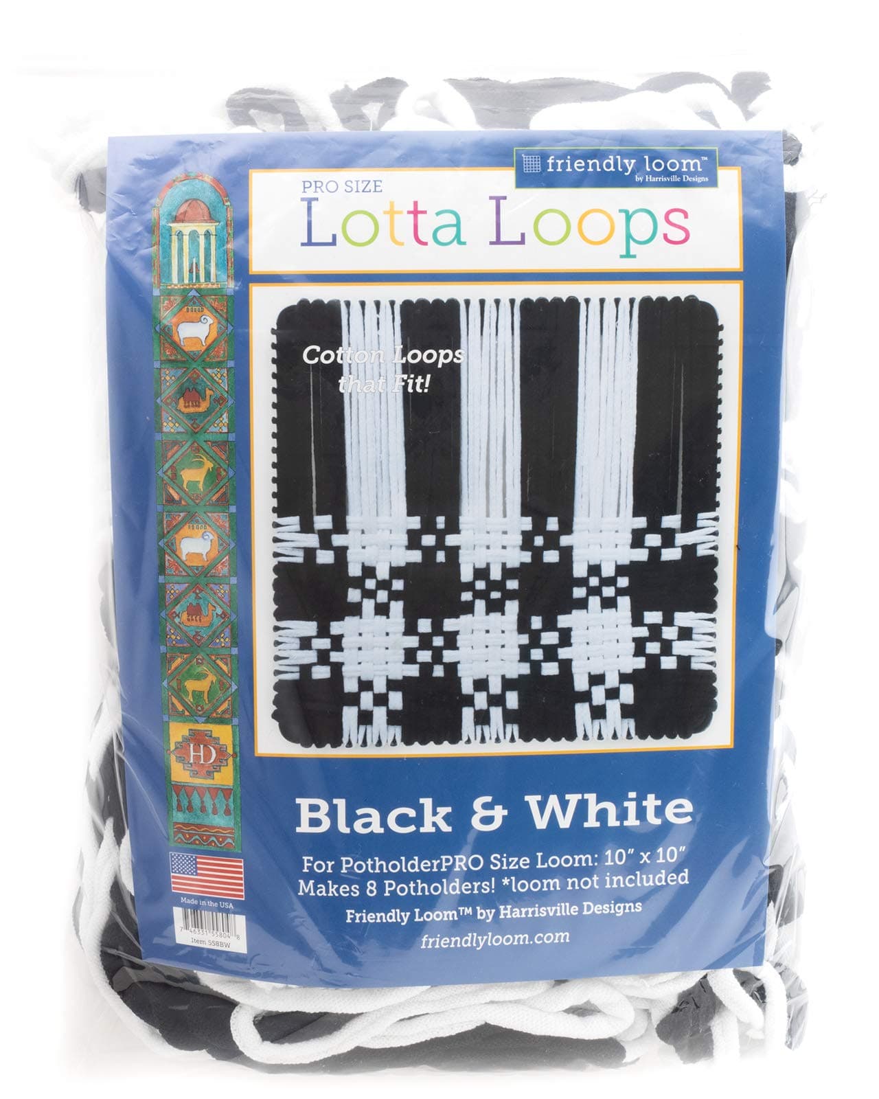 Friendly Loom Lotta Loops 10" Pro Size Cotton Loops Makes 8 Potholders