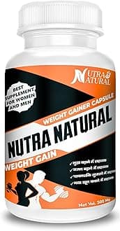 Nutra Natural Ayurvedic Weight Gain Tablets, Helps Increase Muscle Mass & Strength, 100% Ayurvedic, 30Tablets For Men & Women | Helps in Increasing Muscle Mass & Strength | (Pack of 1)