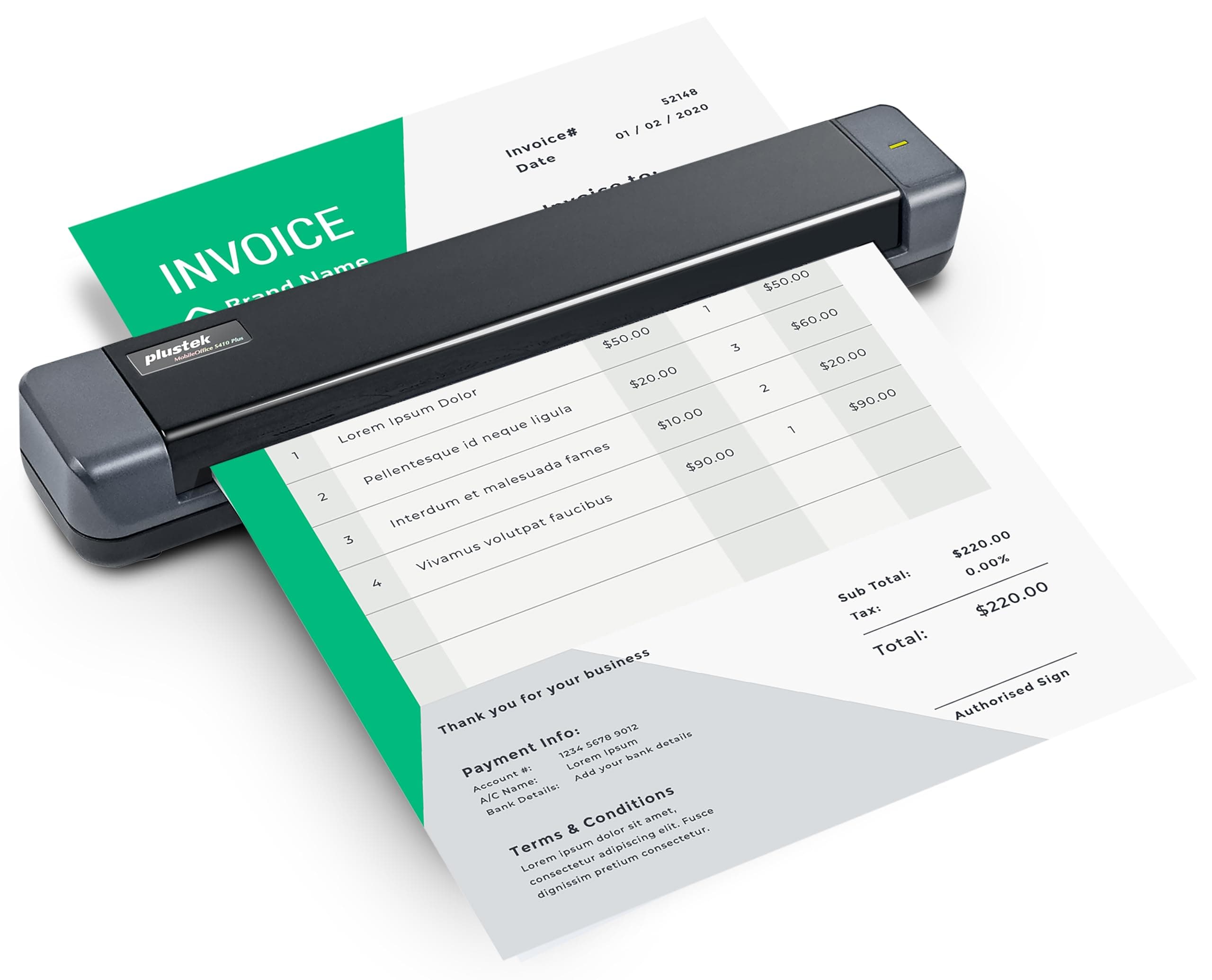 S410 Plus - Small USB Portable Sheet-Fed A4 Document Scanner for Windows 7 / 8 / 10 / 11 , OCR Software Include