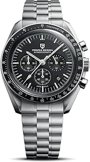 Pagani Design 1701 Men's Watch, Chronograph, VK63 Japanese Quartz Movement, Stainless Steel Bracelet, Water Resistant to 330 Feet (100 Meters), Sapphire Glass Wristwatch.