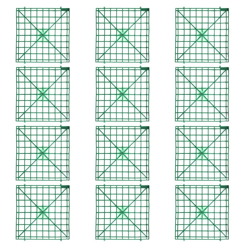 Artificial Flower Grating Board, DIY Flower Wall Frame, Flowers Wall Arch Background, Artificial Flower Plant Base, 12 Piece Flower Arrangement Grid Set,10x10 Inches.