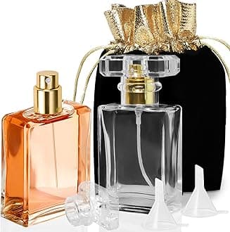 Luxsego Perfume Bottle Atomizer 30ML Refillable Fine Mist Spray Bottles, Empty Glass Essential Oil Container for Travel, Handbag or Date, With Storage Bag & Funnels(Classic Fashion)