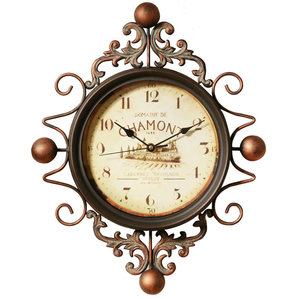 astill Wall Clock Retro clock,Large Decorative Wall Art Non-ticking Quartz Clock Unique for Family Living Room ,Battery Operated,Easy to Read for,Indoor Decor