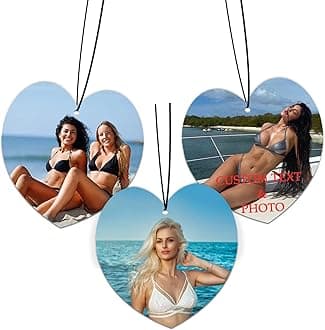 Custom Air Freshener for Car - Double Sided Photo Personalized Car Scents Air Freshener, Smell Air Fresheners With Picture for Wardrobe, Bathroom,Hanging Ornaments (Heart-1PCS)