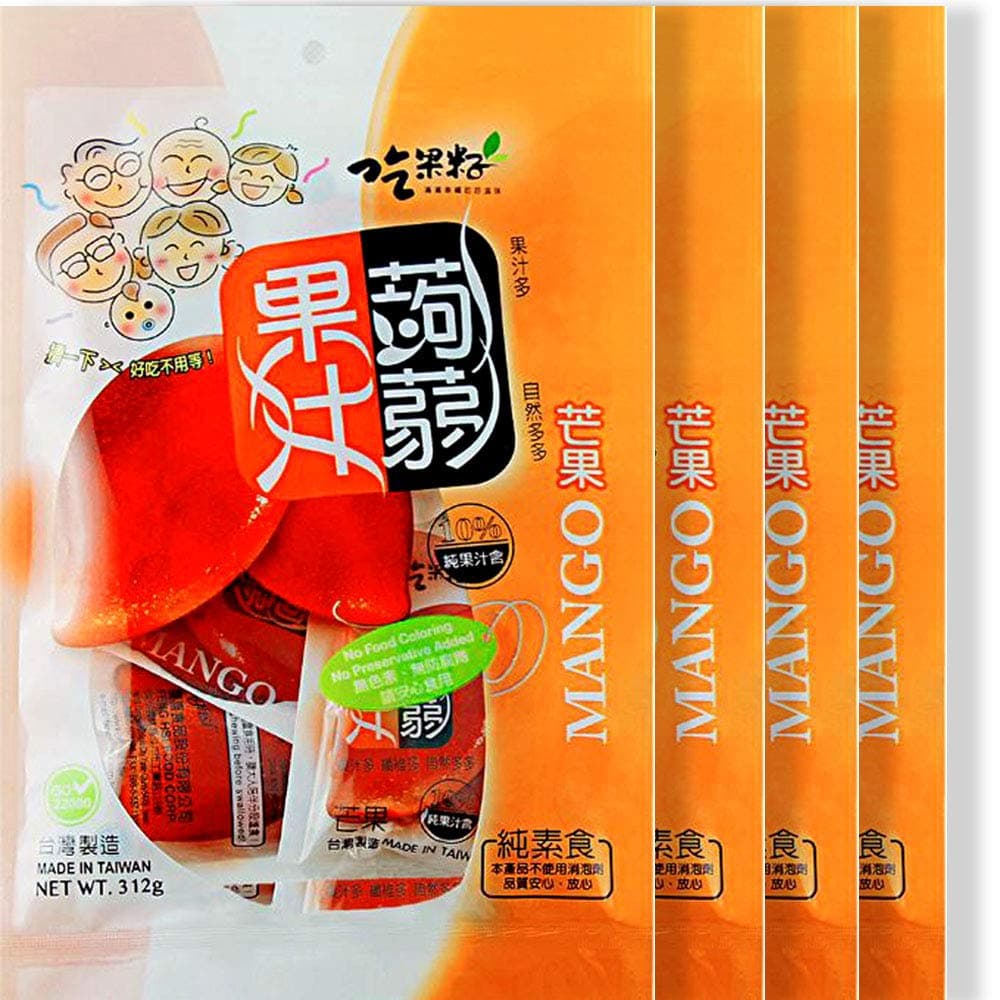 Fat free Squeezed konjac Fruit Jelly (Mango, 4 Packs)