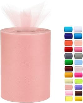 Tulle Rolls 6” by 100 Yards (300 feet) Tulle Roll Spool Fabric for DIY Tutu Skirts Wedding Baby Shower Crafts Decorations Party Supplies(Rose Gold)