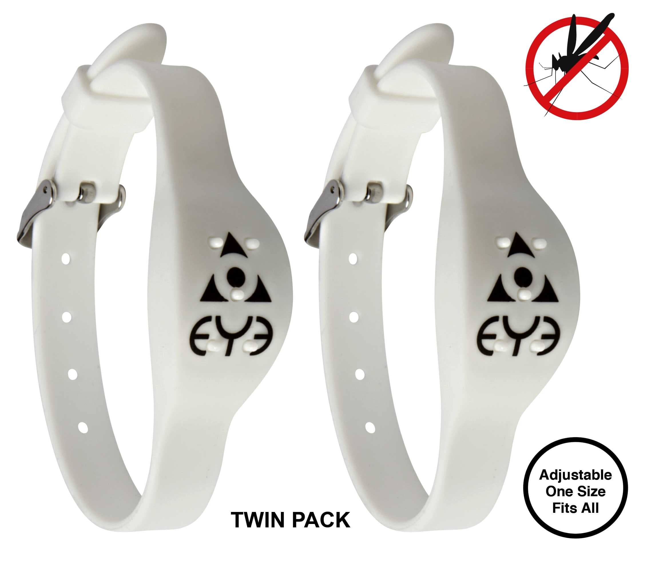 THEYE Mosquito Band - Adjustable White - Twin Pack