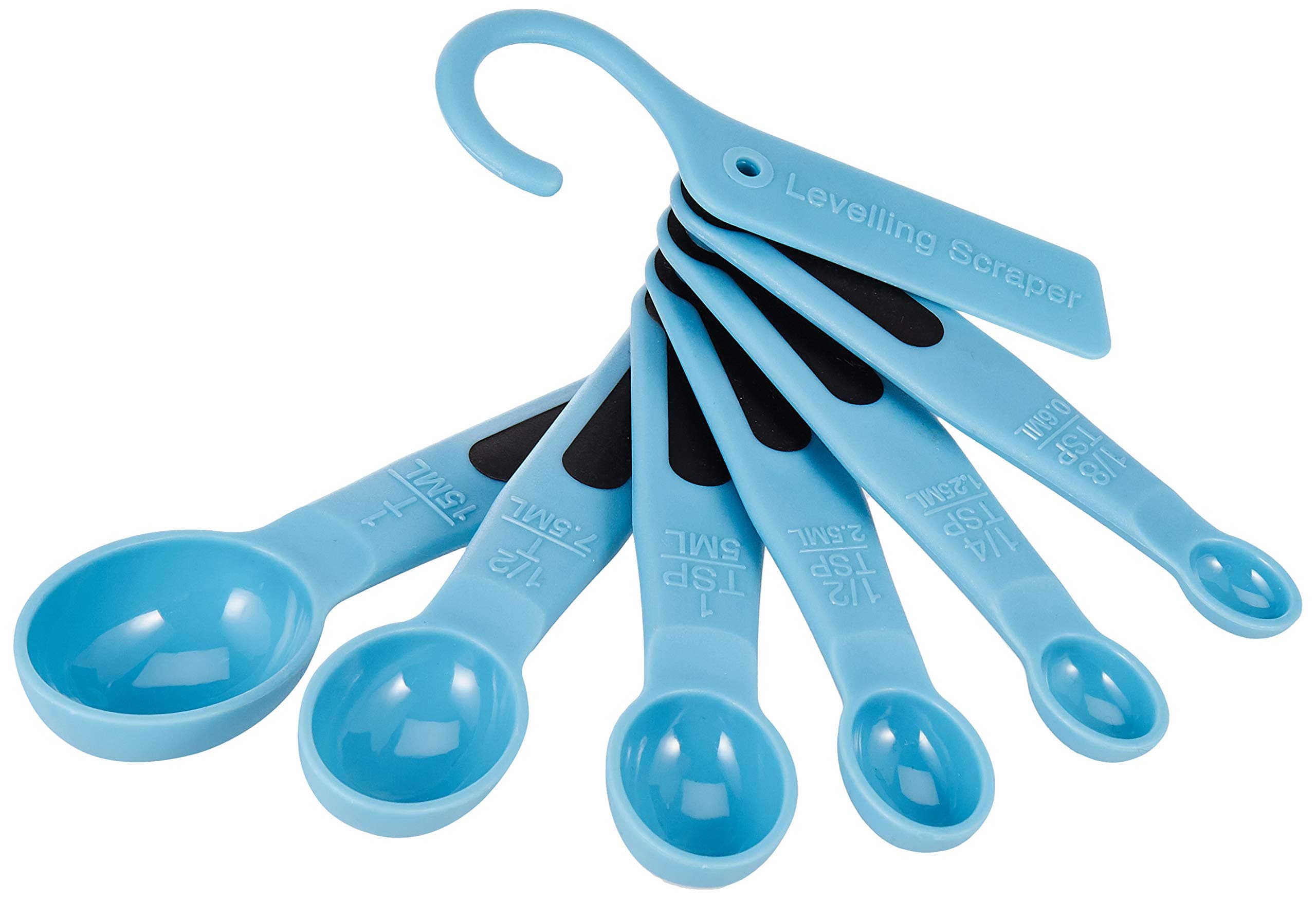 Raj Plastic Measuring Spoon 6 Pcs Set, Blue, 8.5 x 23.5 cm, TMSP02, Levelling Spoon , Measuring Spoon , Table Spoon