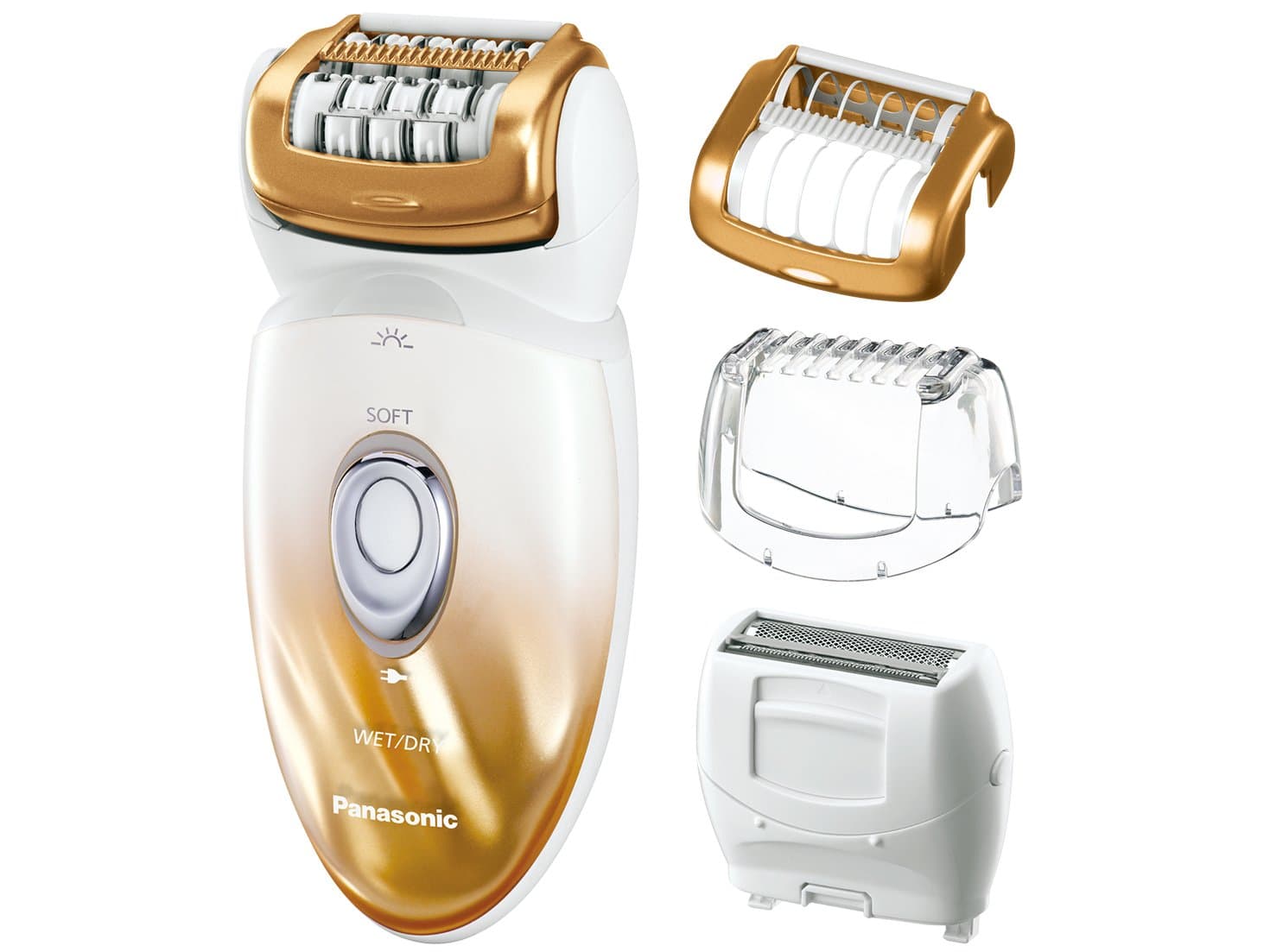 Panasonic ES-ED50-N Multi-Functional Wet/Dry Shaver and Epilator for Women, Women’s with Four Hair Removal Attachments and Travel Pouch